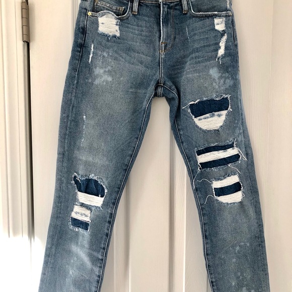 Frame Ripped Straight Leg Jeans - Picture 2 of 4